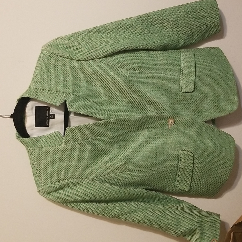 Banana Republic green and cream blazer